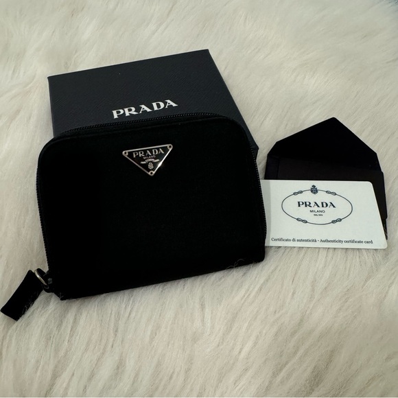 Prada Handbags - Authentic black nylon prada zip wallet